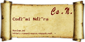Csémi Nóra névjegykártya